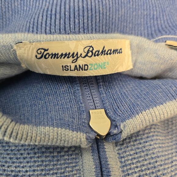 Tommy Bahama Island Zone Coolside Blue Full Zip Sweater Vest Mens XL - Picture 4 of 6